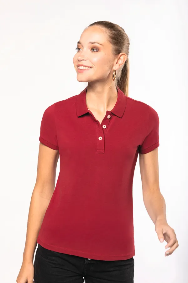 Kurzarm-Polohemd für Damen im Vintage-Stil