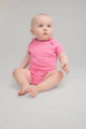 Body mit kurzen Ärmeln aus Bio-Baumwolle Bright Pink