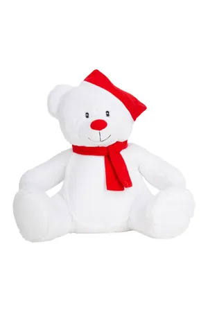 Weihnachts-Plüschbär mit Reißverschluss White / Red