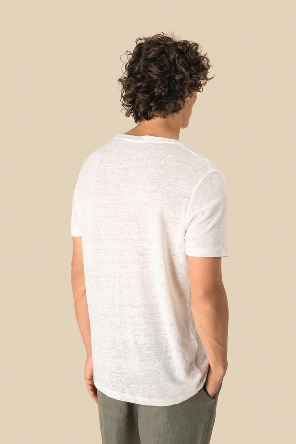 Herren-T-Shirt aus Leinen mit Rundhalsausschnitt