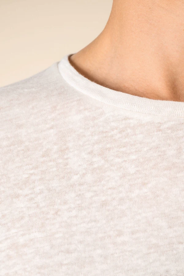 Herren-T-Shirt aus Leinen mit Rundhalsausschnitt