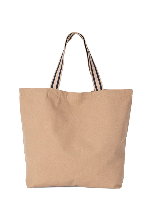 Große umweltfreundliche Shoppingtasche Hemp / Desert Sand / Horizon Blue Stripe