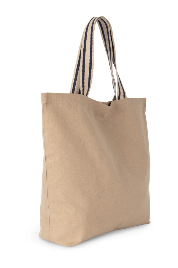 Große umweltfreundliche Shoppingtasche Hemp / Desert Sand / Horizon Blue Stripe