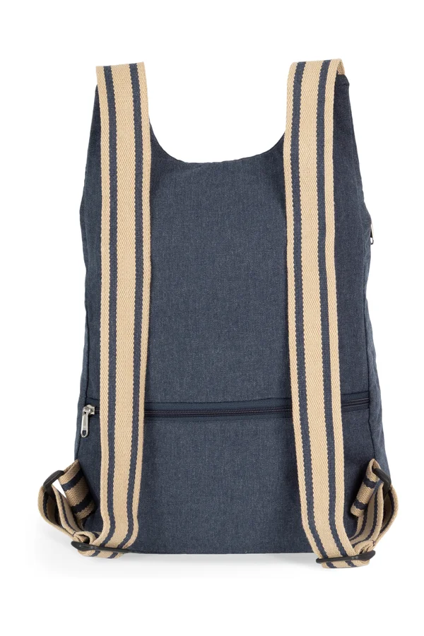 Umweltfreundlicher Rucksack horizon blue / desert sand / horizon blue stripes