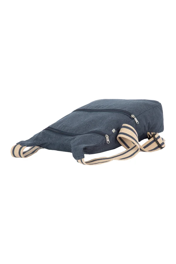 Umweltfreundlicher Rucksack horizon blue / desert sand / horizon blue stripes