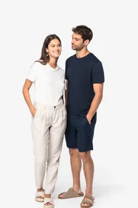 Eco-friendly  unisex organic cotton and linen t-shirt