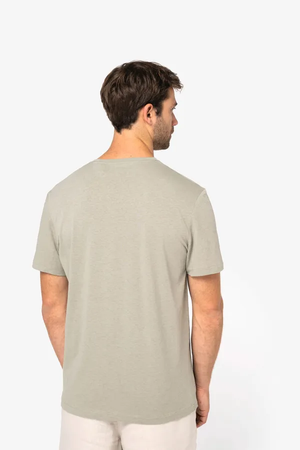 Eco-friendly  unisex organic cotton and linen t-shirt