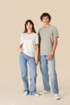 Umweltfreundliches Unisex-T-Shirt aus Biobaumwolle und Leinen