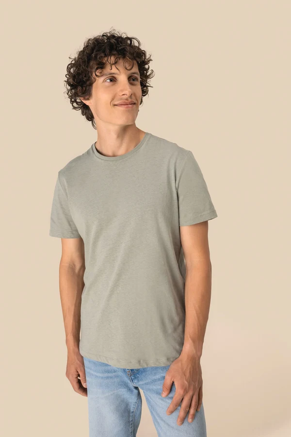 Umweltfreundliches Unisex-T-Shirt aus Biobaumwolle und Leinen