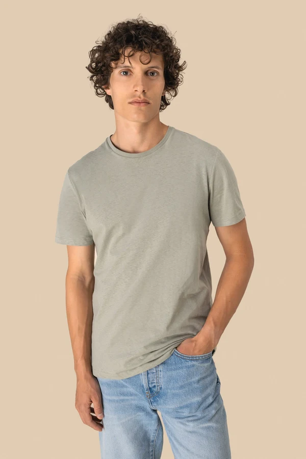 Umweltfreundliches Unisex-T-Shirt aus Biobaumwolle und Leinen