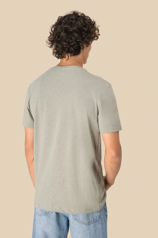 Umweltfreundliches Unisex-T-Shirt aus Biobaumwolle und Leinen