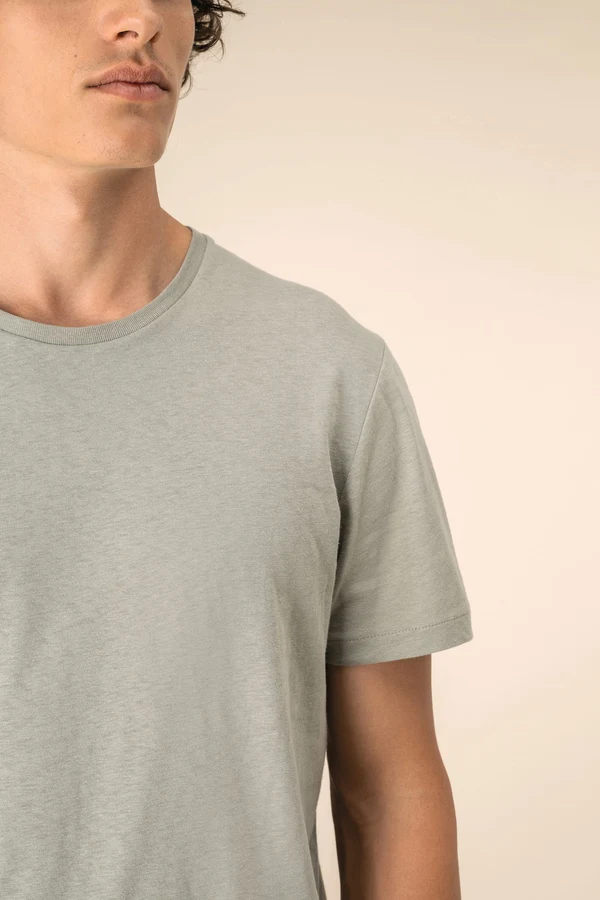 Umweltfreundliches Unisex-T-Shirt aus Biobaumwolle und Leinen