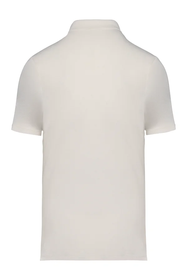 Polohemd für Herren mit gaufriertem Strick Ivory