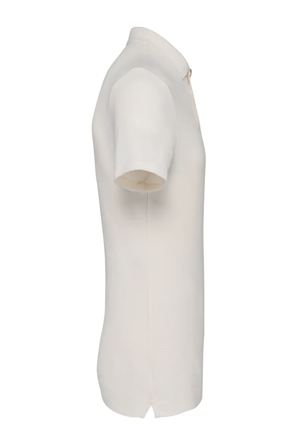 Polohemd für Herren mit gaufriertem Strick Ivory