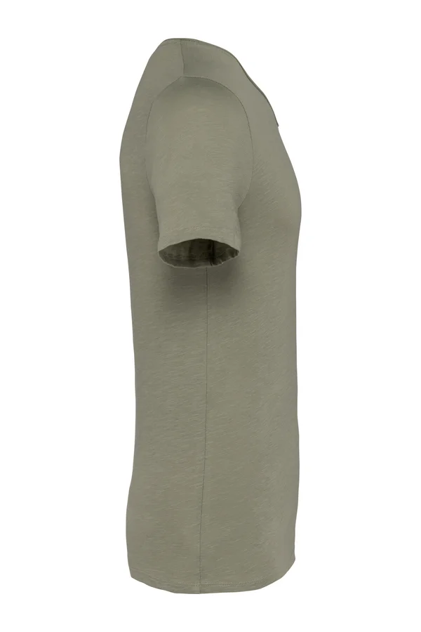 Umweltfreundliches unversäumtes Herren Slub-T-Shirt Almond Green