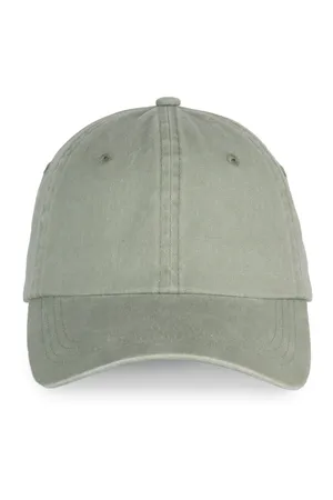 Umweltfreundliche ausgewaschene Unisex-Kappe Washed Almond Green