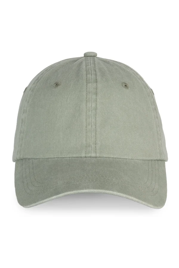 Umweltfreundliche ausgewaschene Unisex-Kappe Washed Almond Green