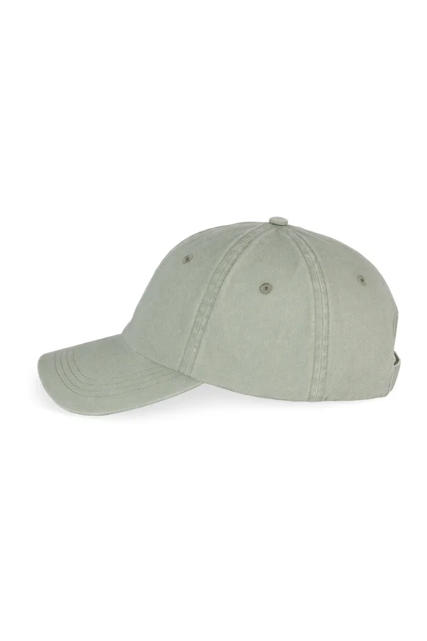 Umweltfreundliche ausgewaschene Unisex-Kappe Washed Almond Green