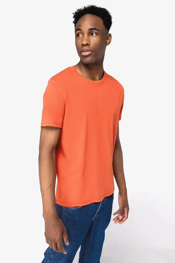 Eco-friendly unisex washed effect t-shirt