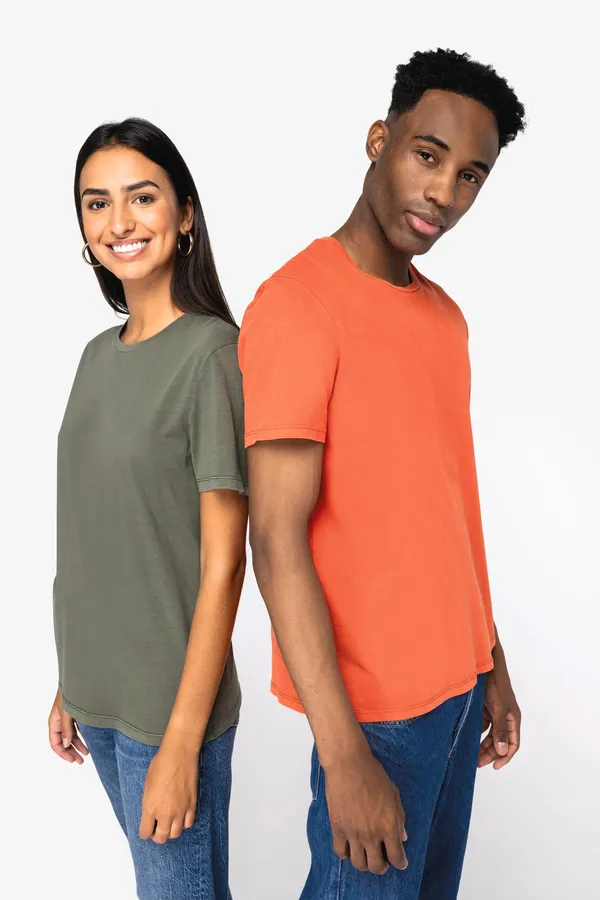 Eco-friendly unisex washed effect t-shirt