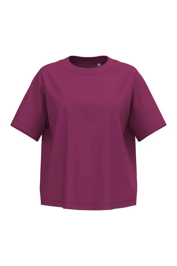 Umweltfreundliches Oversize Damen-T-Shirt Cherry Purple