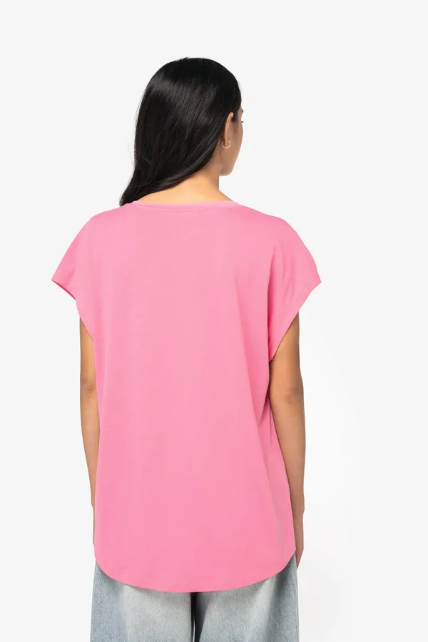 Eco-friendly ladies’ V-neck loose t-shirt