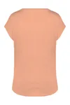 Umweltfreundliches Loose Damen-T-Shirt mit V-Ausschnitt Apricot