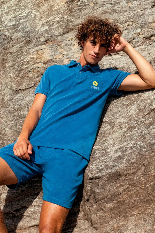 Eco-friendly men's Terry Towel polo shirt
