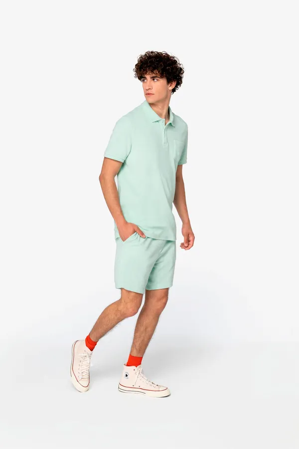 Eco-friendly men's Terry Towel polo shirt