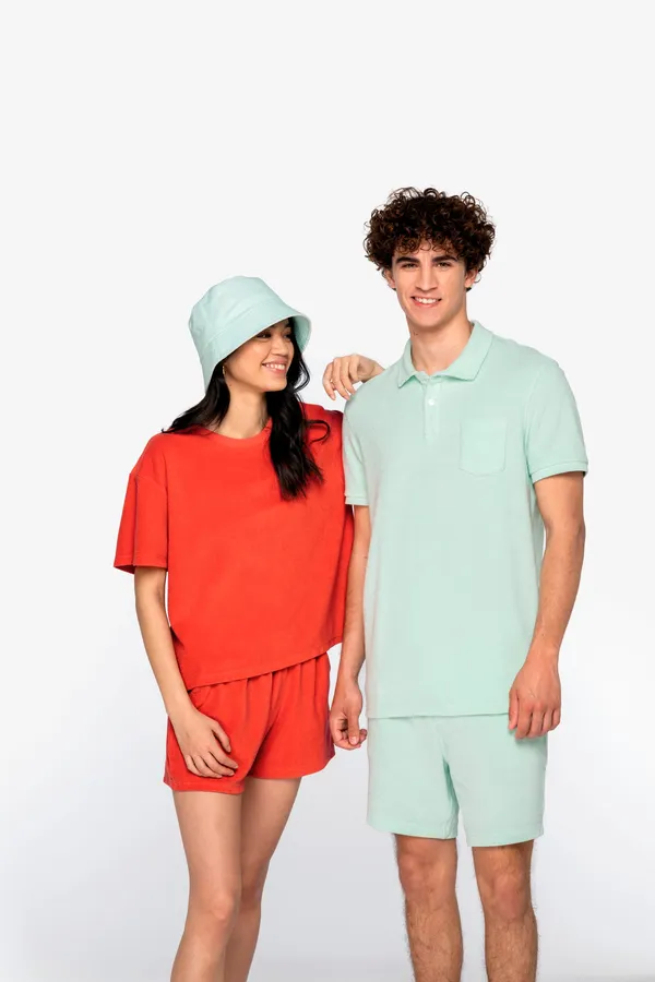 Eco-friendly men's Terry Towel polo shirt