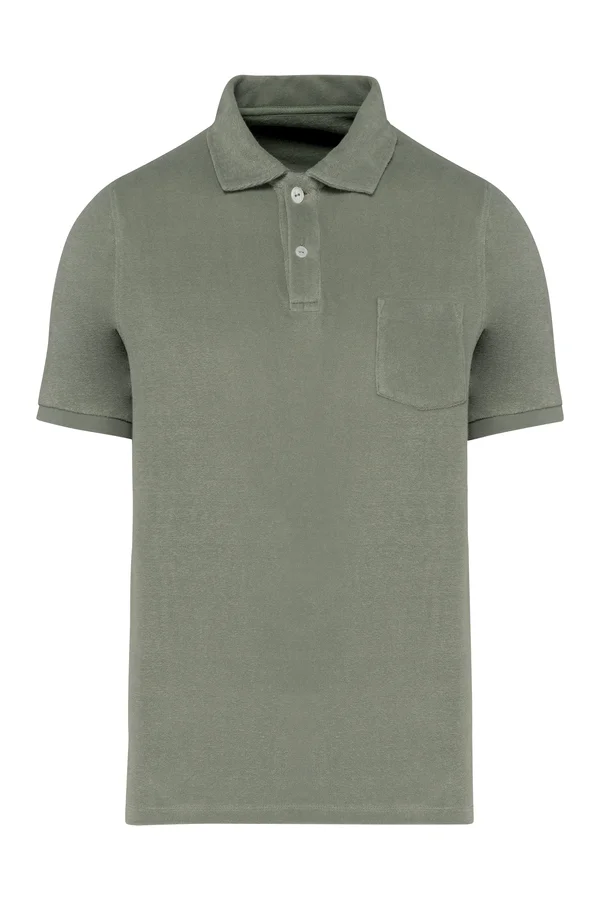 Umweltfreundliches Herren-Polohemd aus Frottee Almond Green