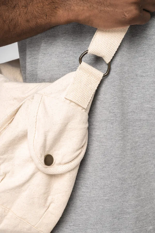 Eco-friendly washed effect messenger bag