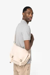 Eco-friendly washed effect messenger bag