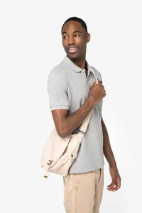 Eco-friendly washed effect messenger bag