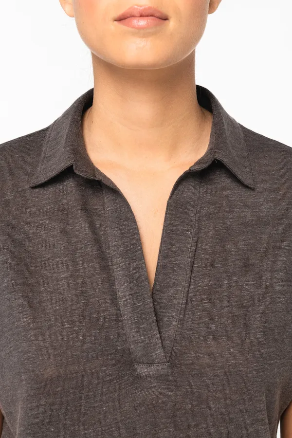 Ladies’ linen polo shirt