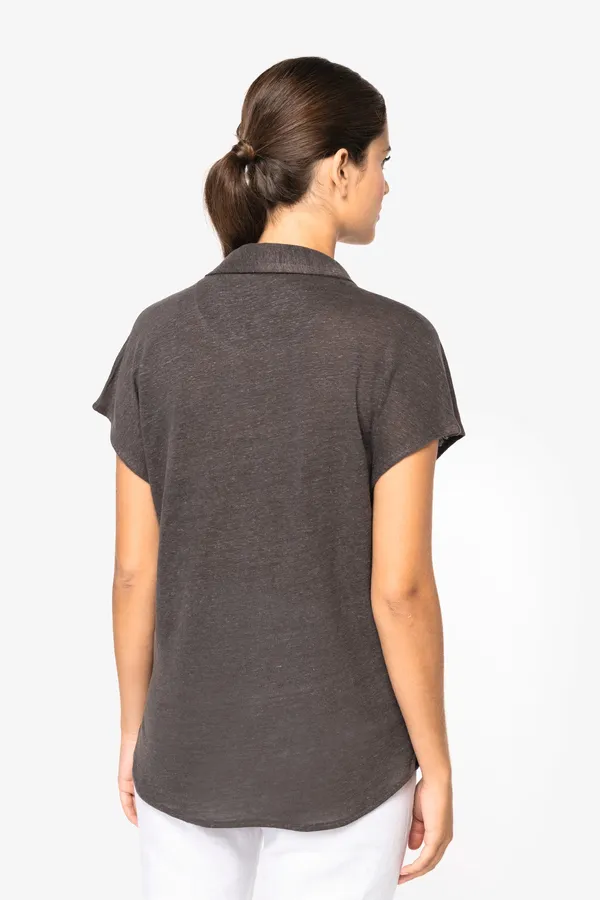 Ladies’ linen polo shirt