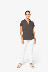 Ladies’ linen polo shirt