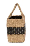 Korbtasche aus Seegras Striped Seagrass Black / Black Night