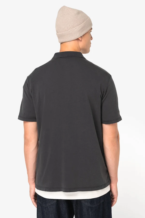 Umweltfreundliches ausgewaschenes Herren-Polohemd aus Jersey