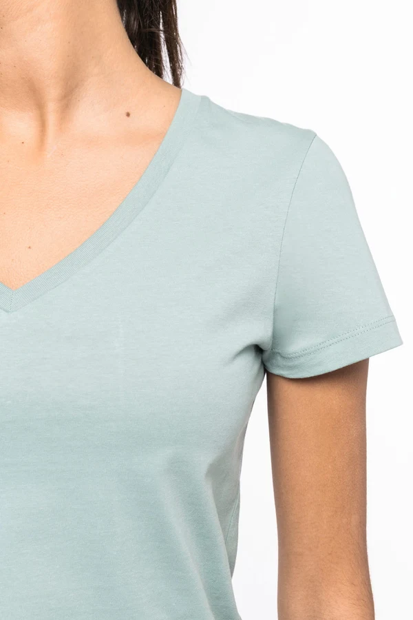 Damen Umweltfreundliches T-Shirt mit V-Ausschnitt