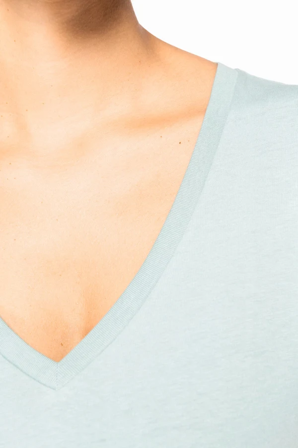 Damen Umweltfreundliches T-Shirt mit V-Ausschnitt