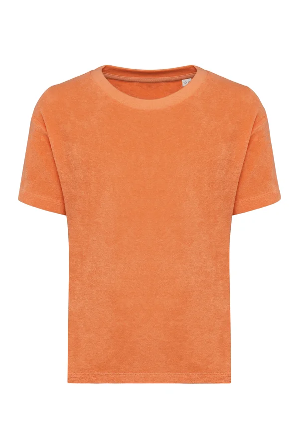Umweltfreundliches T-Shirt aus Frottee für Mädchen Apricot