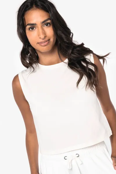 Ärmelloses Damen-Crop-T-Shirt