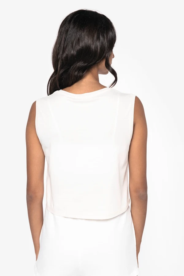 Umweltfreundliches ärmelloses Cropped Damen-T-Shirt