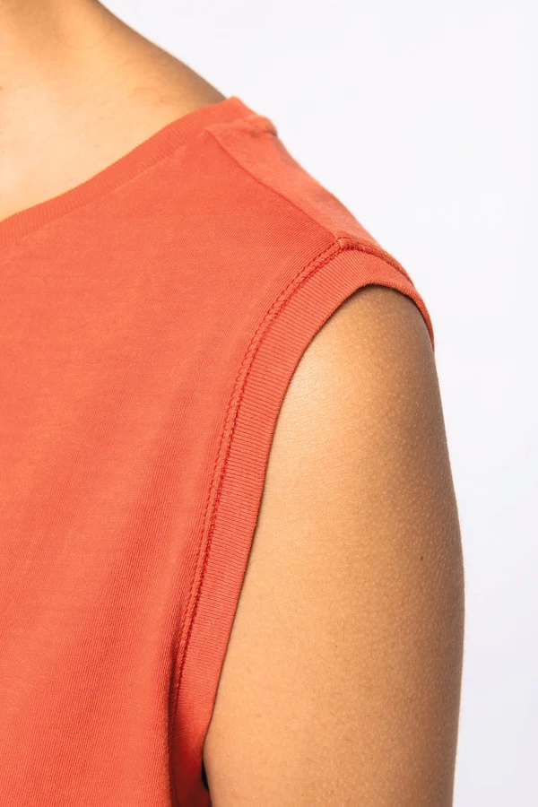 Umweltfreundliches ärmelloses Cropped Damen-T-Shirt