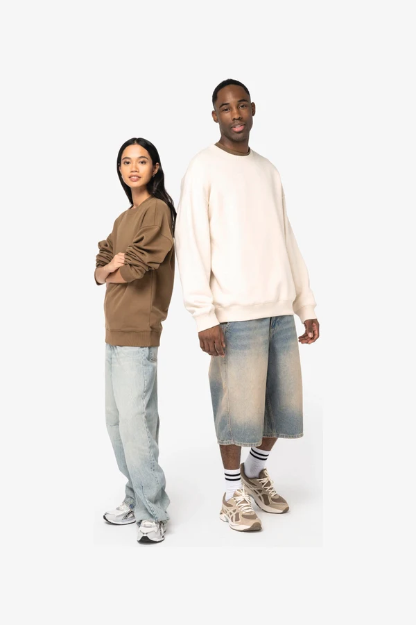 Umweltfreundliches Oversize Unisex-Sweatshirt mit Rundhalsausschnitt