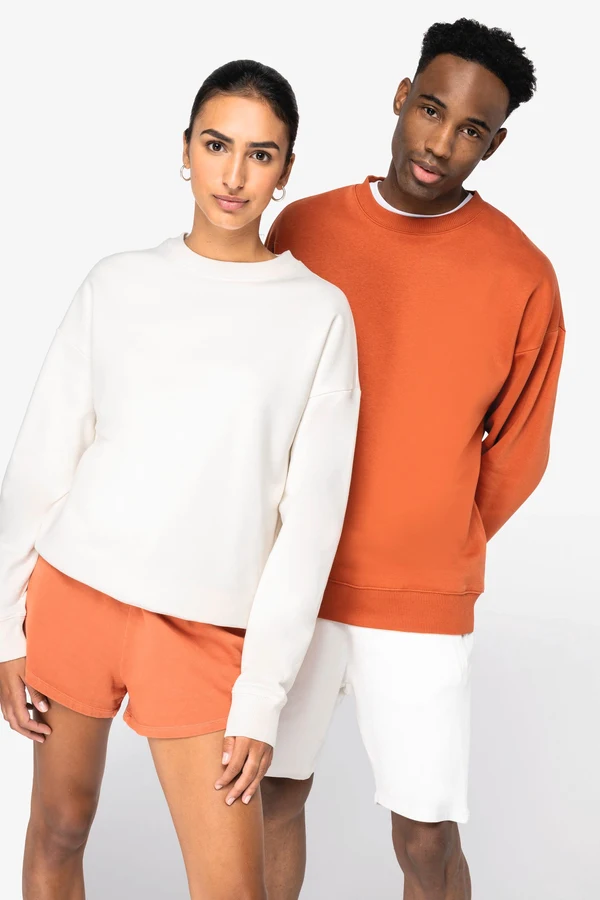 Umweltfreundliches Oversize Unisex-Sweatshirt mit Rundhalsausschnitt