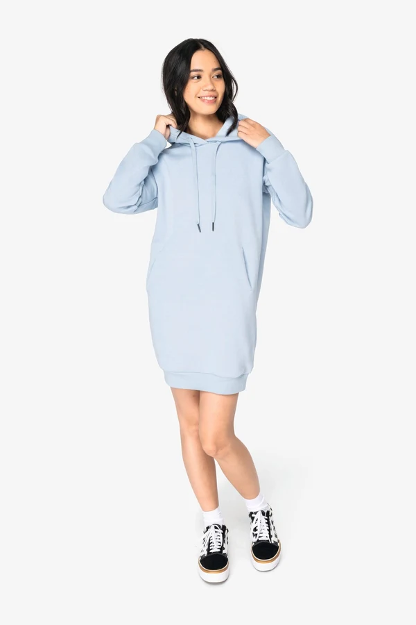 Umweltfreundliches Kapuzensweatshirtkleid für Damen