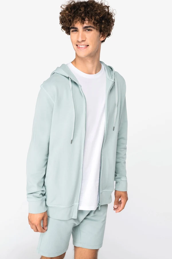 Umweltfreundliches Unisex-Kapuzensweatshirt aus French Terry mit Reißverschluss