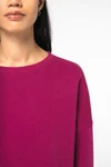 Umweltfreundliches cropped Oversize Damen Sweatshirt mit Rundhalsausschnitt